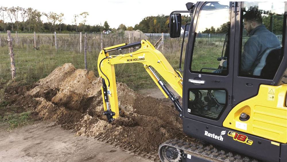 Minikoparki New Holland doskonale sprawdzają się w pracach przy budowie sieci wodno-kanalizacyjnych oraz energetycznych i telekomunikacyjnych